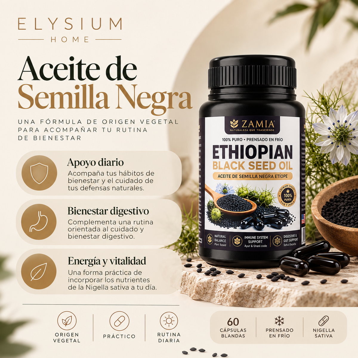 Aceite de Semilla Negra Etíope · Zamia
