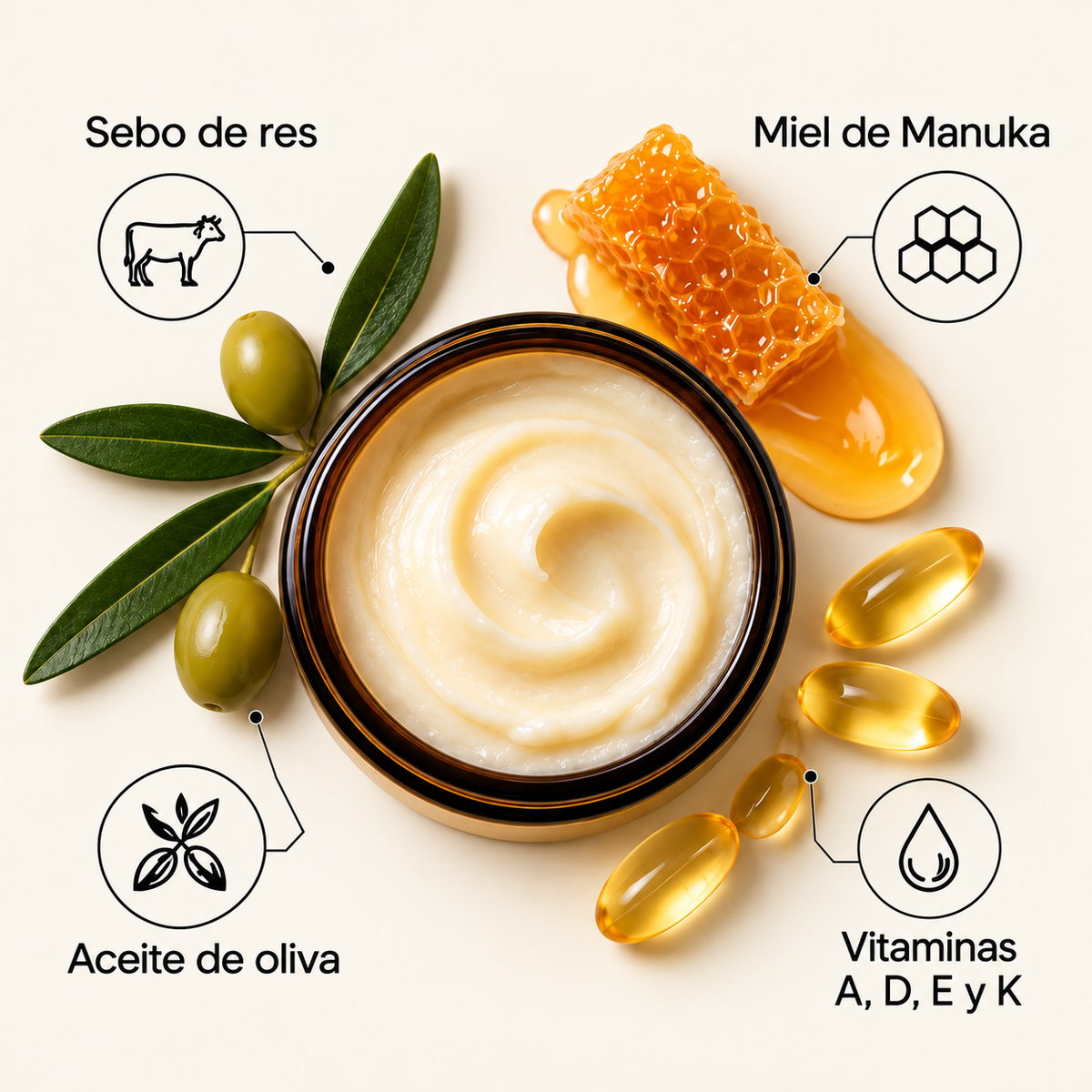 Crema de Sebo de Res + Miel de Manuka · Evil Goods